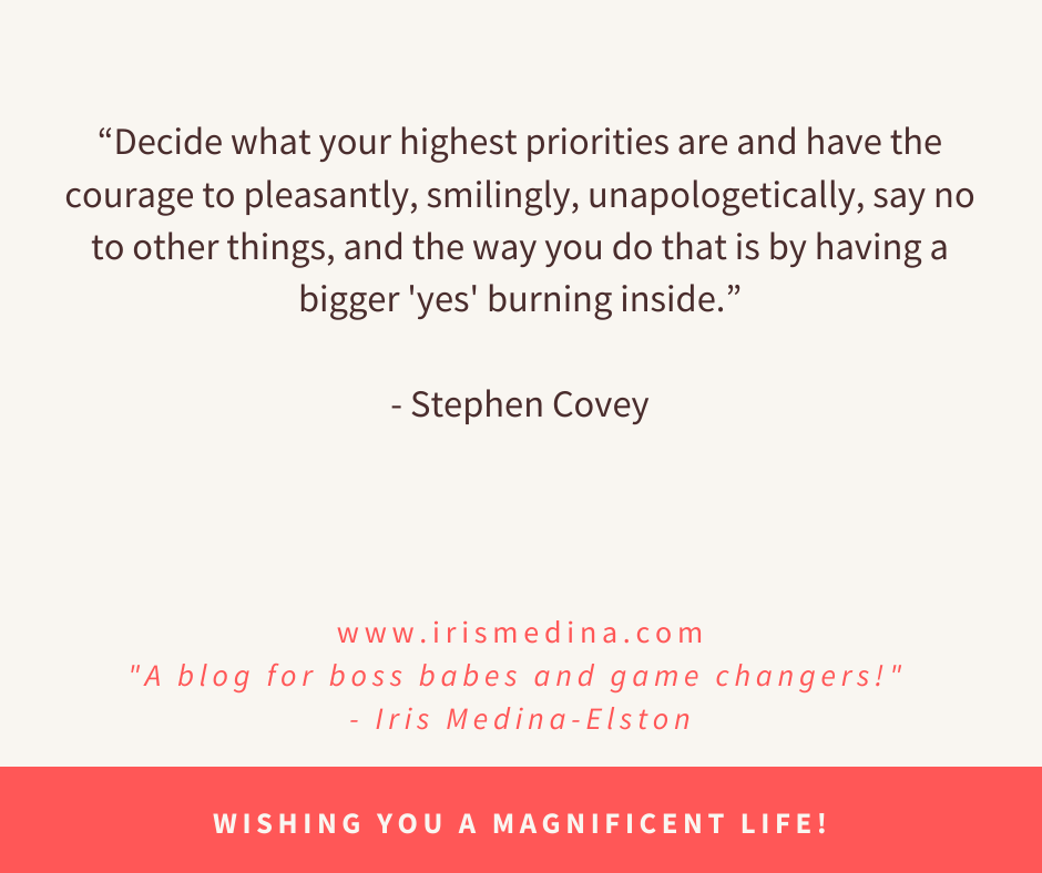 stephen covey quote about prioritizing your goals