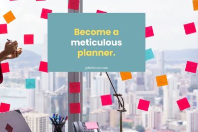 The quote reads: become a meticulous planner