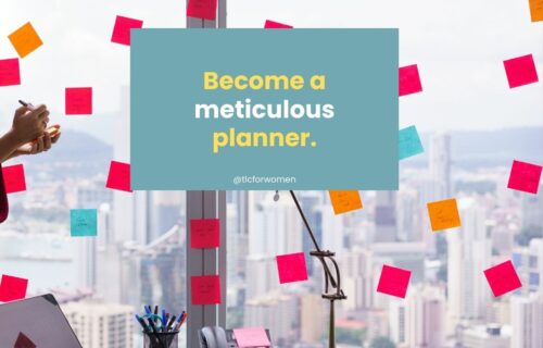 The quote reads: become a meticulous planner